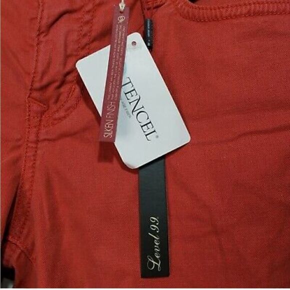 NWT Anthropologie Level 99 Lily Skinny Straight Tencel Jeans Rust - Picture 7 of 8